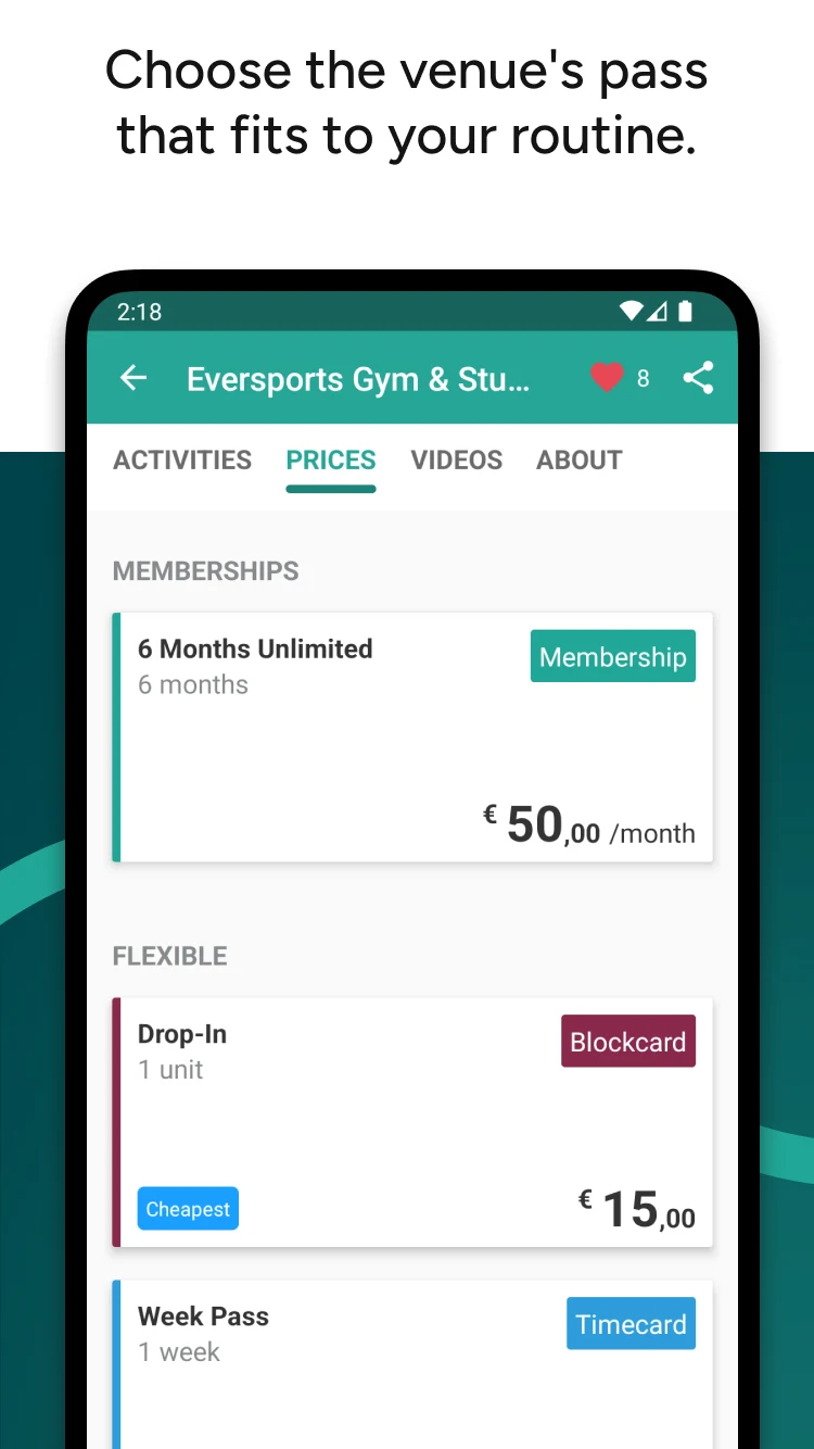 Eversports screenshot